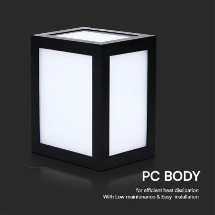 LED Επιτοίχιο εξωτερικό φωτιστικό LED/12W/230V 3000K IP65 μαύρο