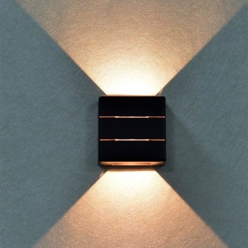 LED Επιτοίχιο εξωτερικό φωτιστικό LUXLINE 6W/230V 3000K IP54 μαύρο