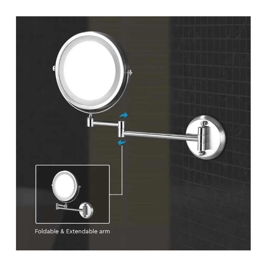 LED Επιτοίχιος καθρέφτης μακιγιάζ LED/3W/6V IP44