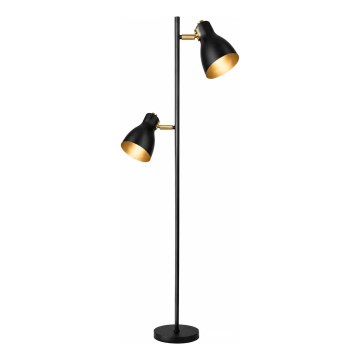 LED επιδαπέδιο φωτιστικό 2xE27/7W/230V 2700K μαύρο