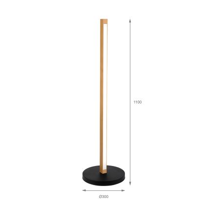 LED Επιδαπέδιο φωτιστικό VERDE LED/18W/230V 3000K δρυς/μαύρο