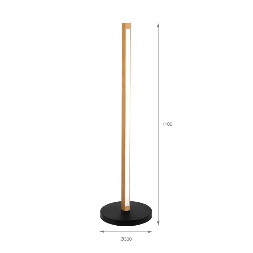 LED Επιδαπέδιο φωτιστικό VERDE LED/18W/230V 3000K δρυς/μαύρο