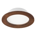 LED Ενσωματωμένο φωτιστικό WOODY SPOT LED/12,5W/230V 4000K κερασιά Ø 16 εκ.