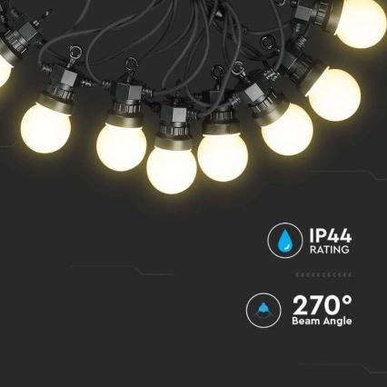 LED Εξωτερική σειρά STRING 10μ 20xLED/0,5W/24/230V 3000K IP44