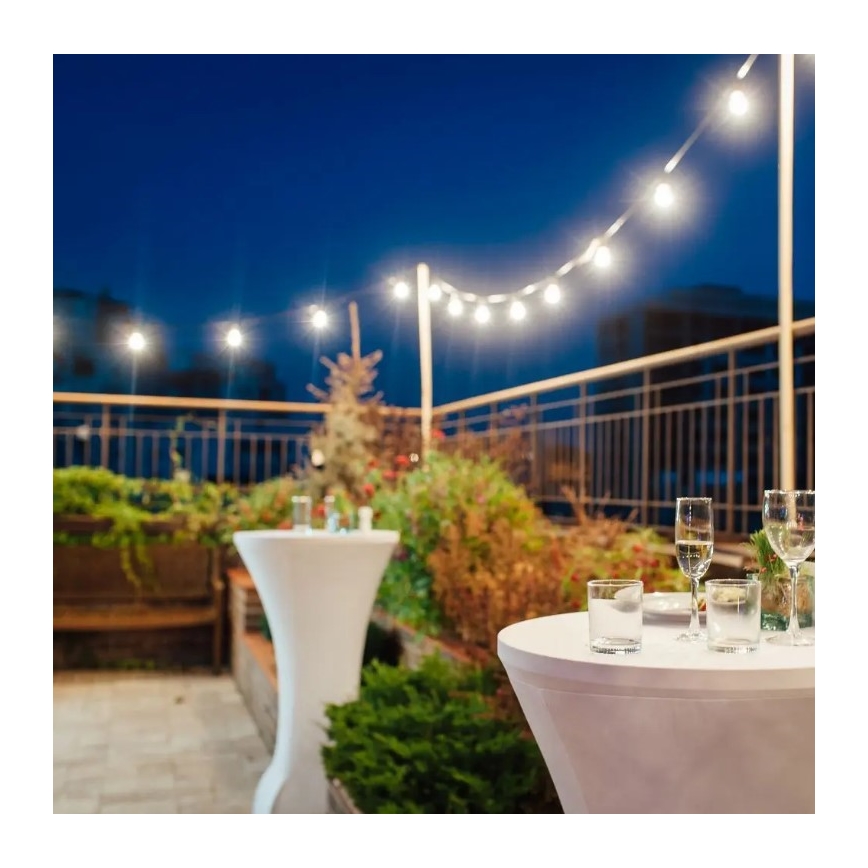 LED Εξωτερική σειρά STRING 5μ 10xLED/0,5W/230V IP44 3000K