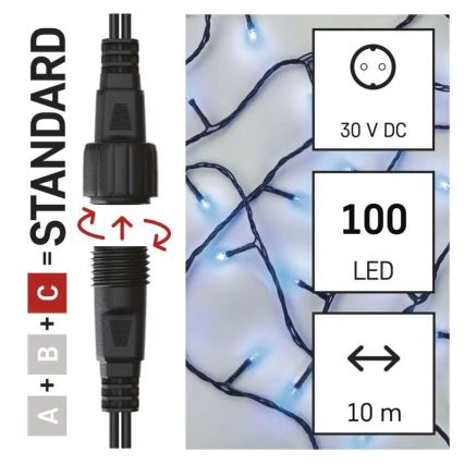 LED Εξωτερική γιρλάντα 100xLED/10m IP44 μπλε