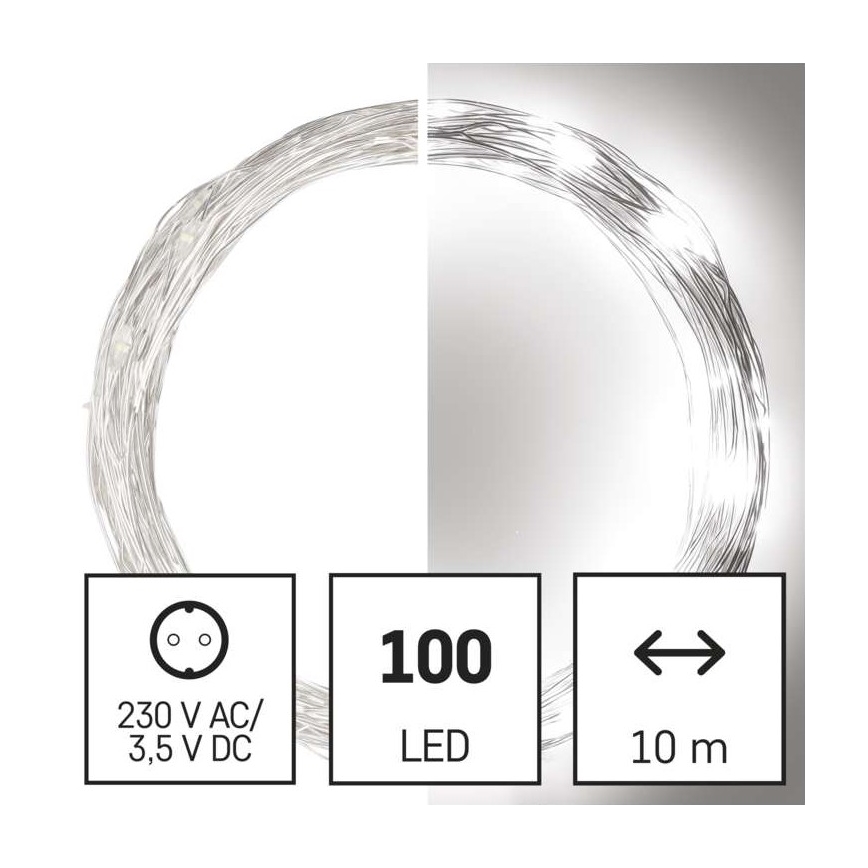 LED εξωτερική γιρλάντα 100xLED/15m IP44 ψυχρό λευκό