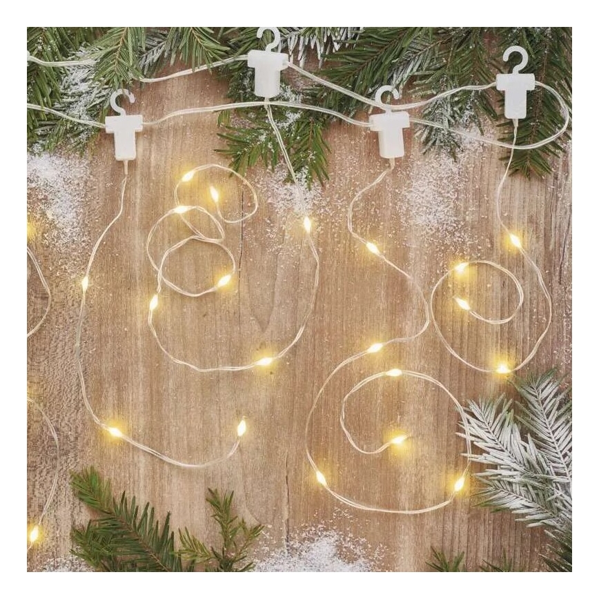 LED Εξωτερική  γιρλάντα 100xLED/8 λειτουργίες 7,9x0,7m IP44 θερμό λευκό