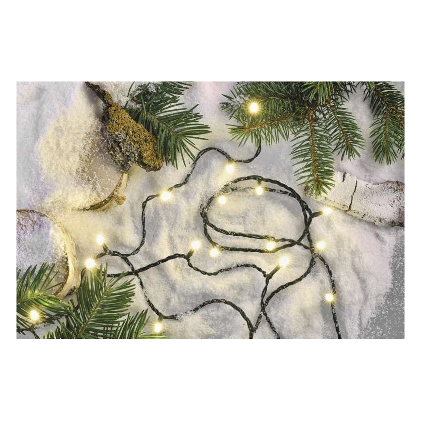 LED εξωτερική γιρλάντα 120 LED, 8 λειτουργίες, 17 m, IP44, θερμό λευκό