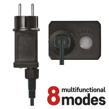 LED εξωτερική γιρλάντα 120 LED, 8 λειτουργίες, 17 m, IP44, θερμό λευκό