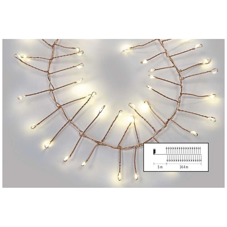 LED Εξωτερική Γιρλάντα 1440xLED/8 λειτουργίες 14,4m IP44 Θερμό λευκό