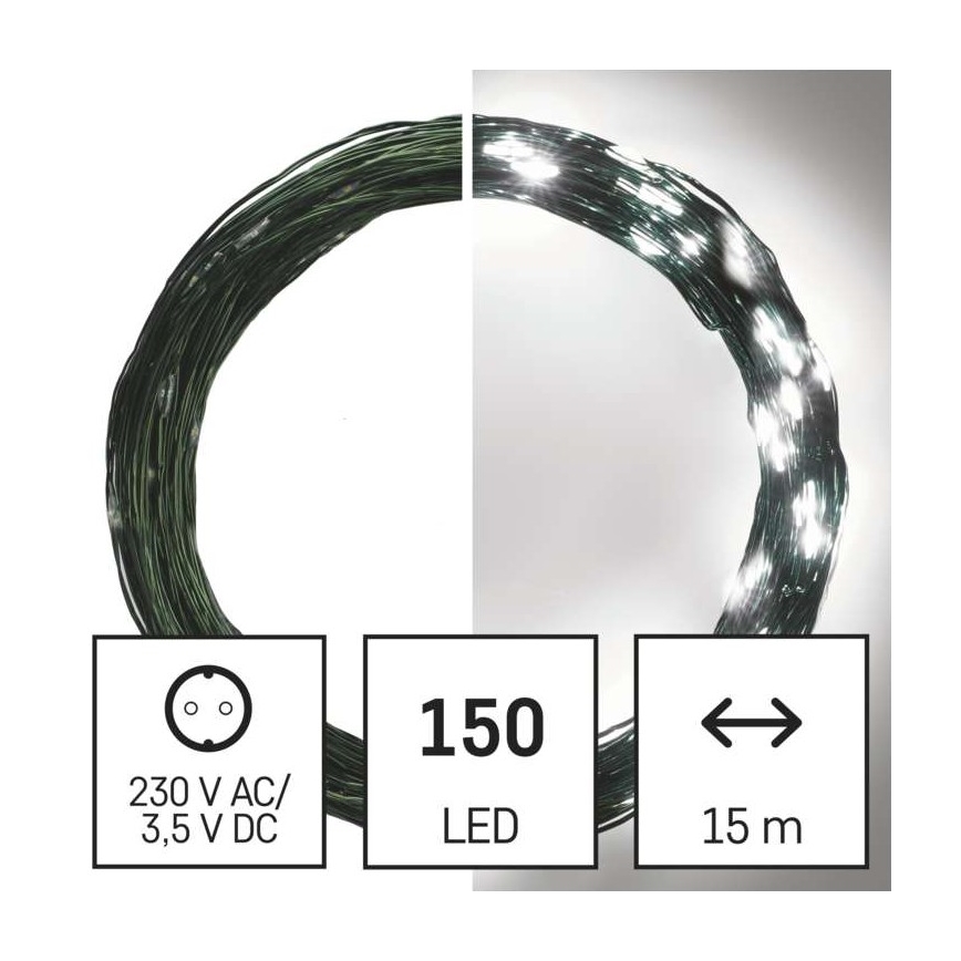 LED εξωτερική γιρλάντα 150xLED/20m IP44 ψυχρό λευκό