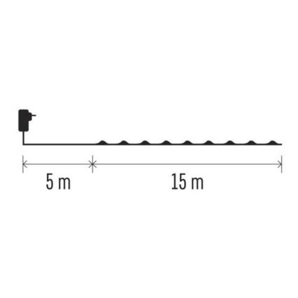 LED εξωτερική γιρλάντα 150xLED/20m IP44 ψυχρό λευκό