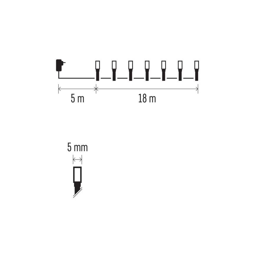 LED εξωτερική γιρλάντα 180xLED/23m IP44 θερμό λευκό