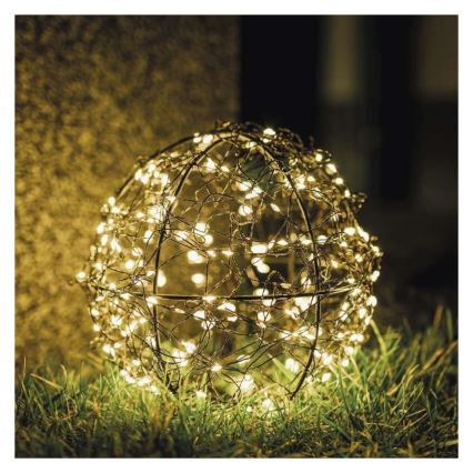 LED εξωτερική γιρλάντα 200 LED, 5 m, IP44, θερμό λευκό