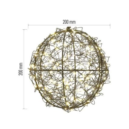 LED εξωτερική γιρλάντα 200 LED, 5 m, IP44, θερμό λευκό