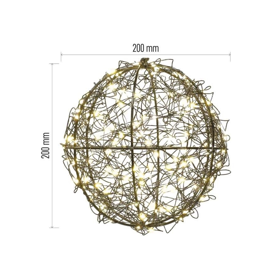 LED εξωτερική γιρλάντα 200 LED, 5 m, IP44, θερμό λευκό