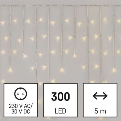 LED εξωτερική γιρλάντα 300 LED/8 λειτουργίες 10 m IP44 θερμό λευκό + τηλεχειριστήριο