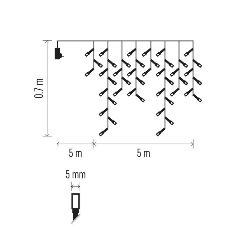 LED εξωτερική γιρλάντα 300 LED/8 λειτουργίες 10 m IP44 θερμό λευκό + τηλεχειριστήριο