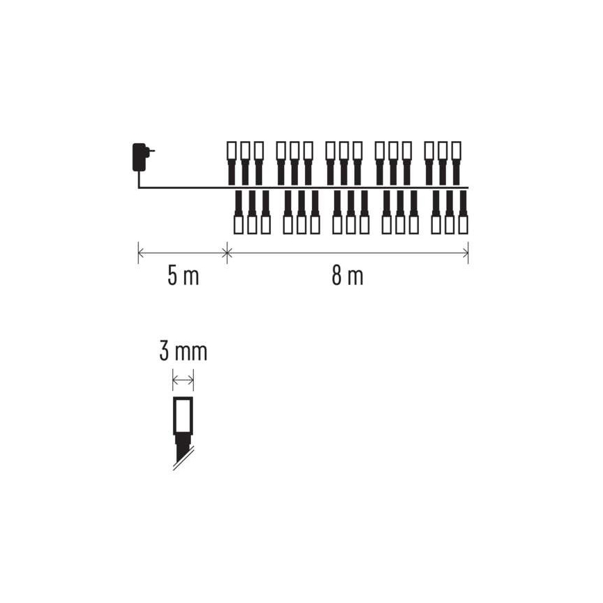 LED εξωτερική γιρλάντα 400xLED/13m IP44 ζεστό λευκό
