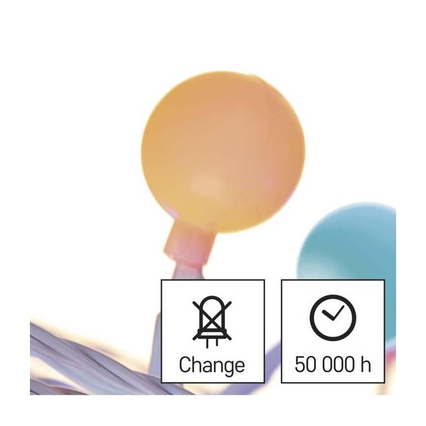 LED εξωτερική γιρλάντα 40xLED/9m IP44 πολύχρωμη