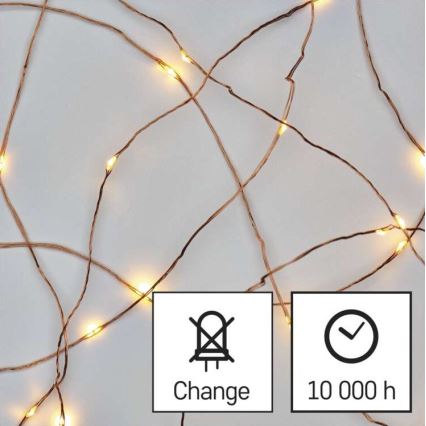 LED εξωτερική γιρλάντα 40xLED/9m IP44 θερμό λευκό