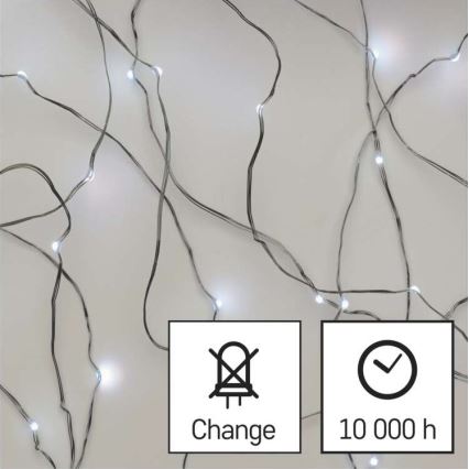 LED εξωτερική γιρλάντα 40xLED/9m IP44 ψυχρό λευκό