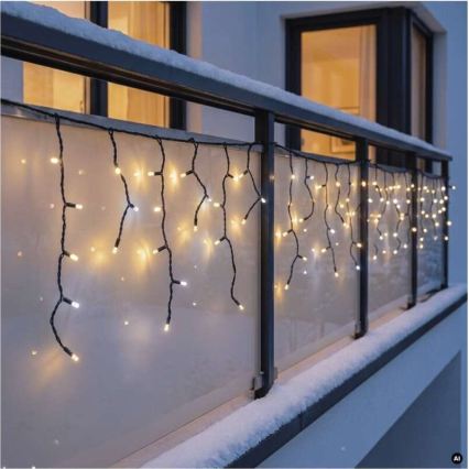 LED Εξωτερική γιρλάντα 50xLED/3x0,4m IP44 ψυχρό/θερμό λευκό