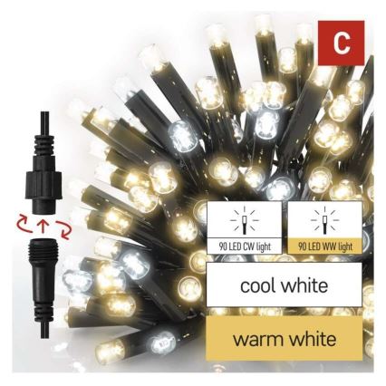 LED Εξωτερική γιρλάντα 50xLED/3x0,4m IP44 ψυχρό/θερμό λευκό