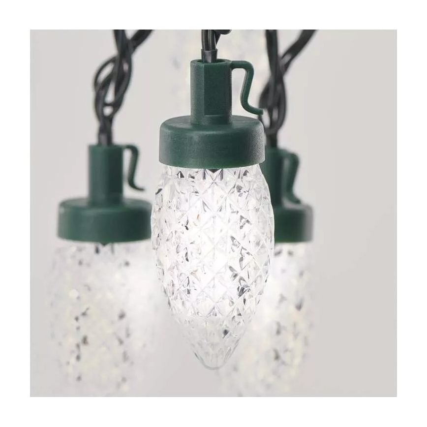 LED εξωτερική γιρλάντα 50xLED/8 λειτουργίες 14,8 m IP44 ψυχρό λευκό