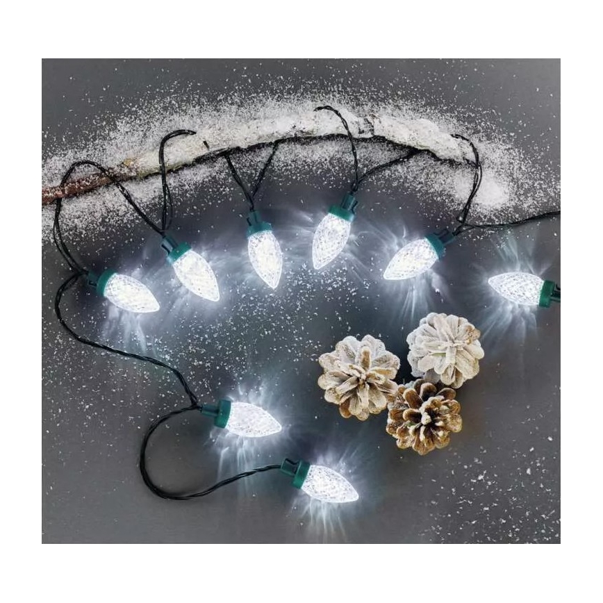 LED εξωτερική γιρλάντα 50xLED/8 λειτουργίες 14,8 m IP44 ψυχρό λευκό