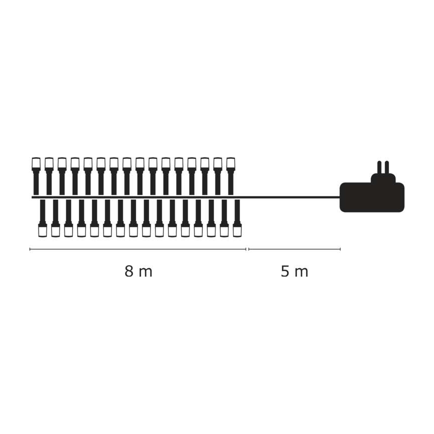 LED εξωτερική γιρλάντα 80xLED/13m IP44 θερμό λευκό