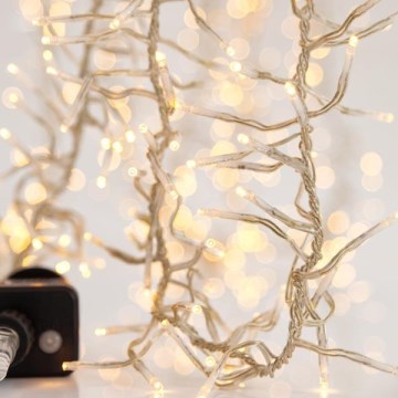 LED Εξωτερική γιρλάντα CLUSTER 1152xLED/8 λειτουργίες 12 m IP44 θερμό λευκό