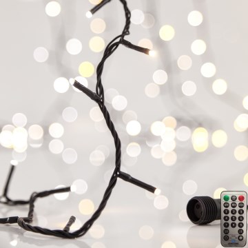 LED Εξωτερική γιρλάντα CLUSTER 200xLED/8 λειτουργίες 2,1 m IP44 θερμό λευκό + τηλεχειριστήριο