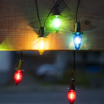LED εξωτερική γιρλάντα CONE FILAMENT 20xE10 19m σε πολύχρωμο/θερμό λευκό IP44, Κατασκευασμένο στην ΕΕ