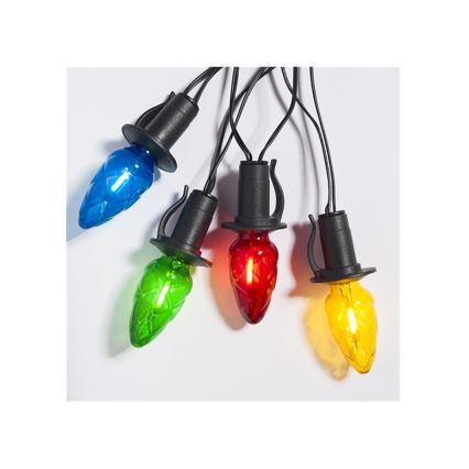 Εξωτερική LED γιρλάντα CONE FILAMENT 20xE10 19m πολύχρωμη/θερμό λευκό IP44, Κατασκευασμένο στην ΕΕ