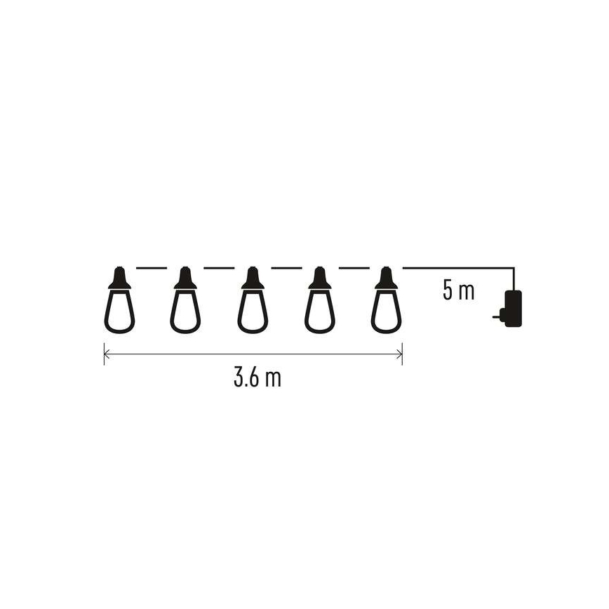 LED εξωτερική διακοσμητική αλυσίδα 16xLED 8,6m IP44 ψυχρό λευκό
