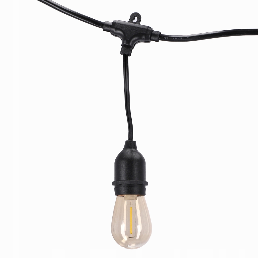 LED εξωτερική διακοσμητική αλυσίδα 20xE27/1W/230V 11,44 m IP44 μαύρη