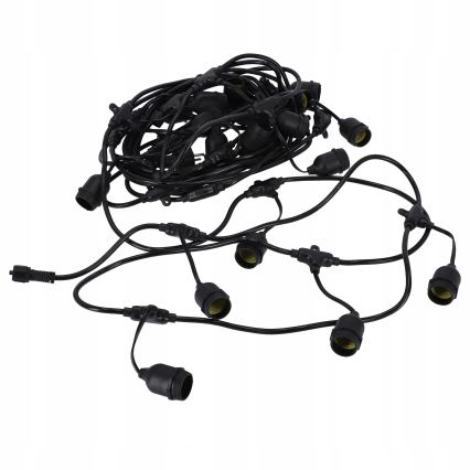 LED εξωτερική διακοσμητική αλυσίδα 20xE27/1W/230V 11,44 m IP44 μαύρη