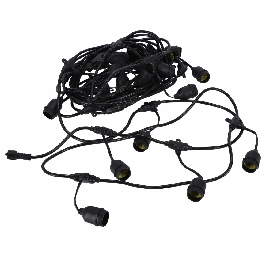 LED εξωτερική διακοσμητική αλυσίδα 20xE27/1W/230V 11,44 m IP44 μαύρη