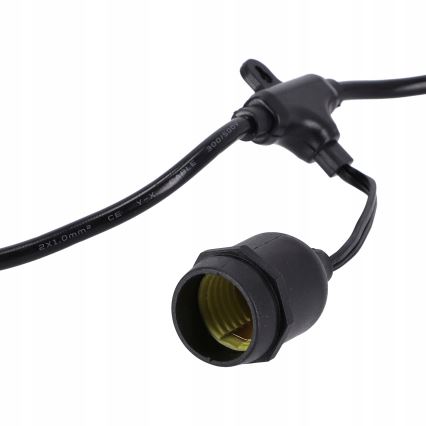 LED εξωτερική διακοσμητική αλυσίδα 20xE27/1W/230V 11,44 m IP44 μαύρη
