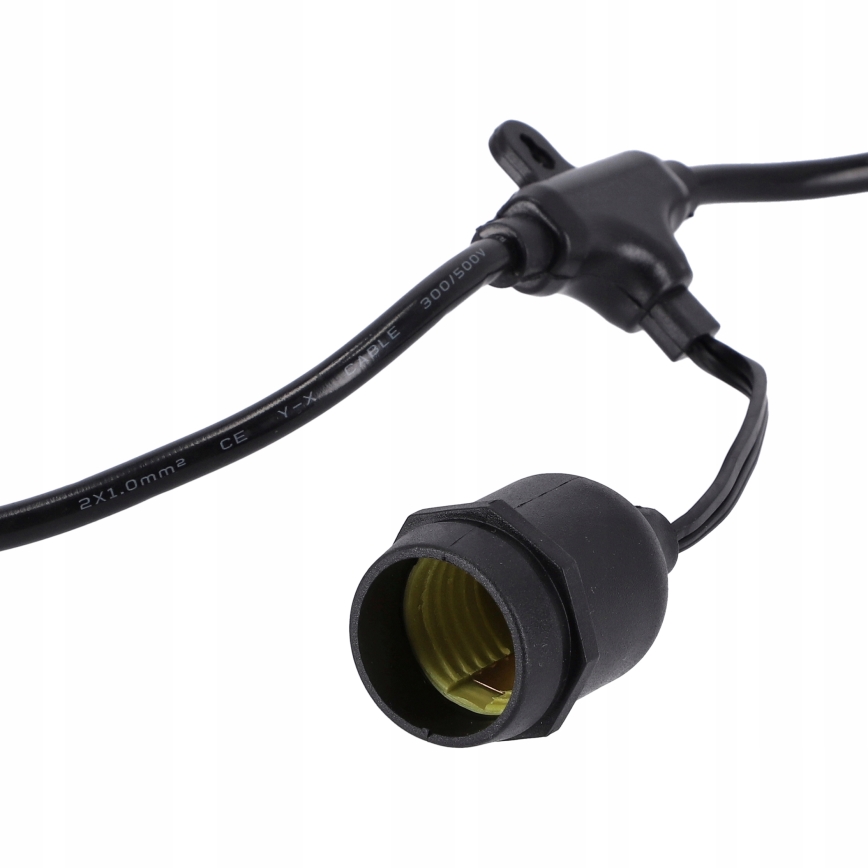 LED εξωτερική διακοσμητική αλυσίδα 20xE27/1W/230V 11,44 m IP44 μαύρη