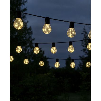 LED εξωτερική διακοσμητική αλυσίδα 20xLED/0,075W/230V 5,8 m IP44 μαύρη