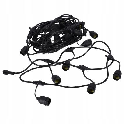 LED εξωτερική διακοσμητική αλυσίδα 30xE27/1W/230V 16,44 m IP44 μαύρη