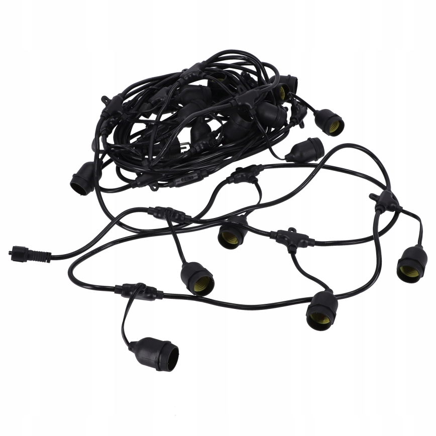 LED εξωτερική διακοσμητική αλυσίδα 30xE27/1W/230V 16,44 m IP44 μαύρη