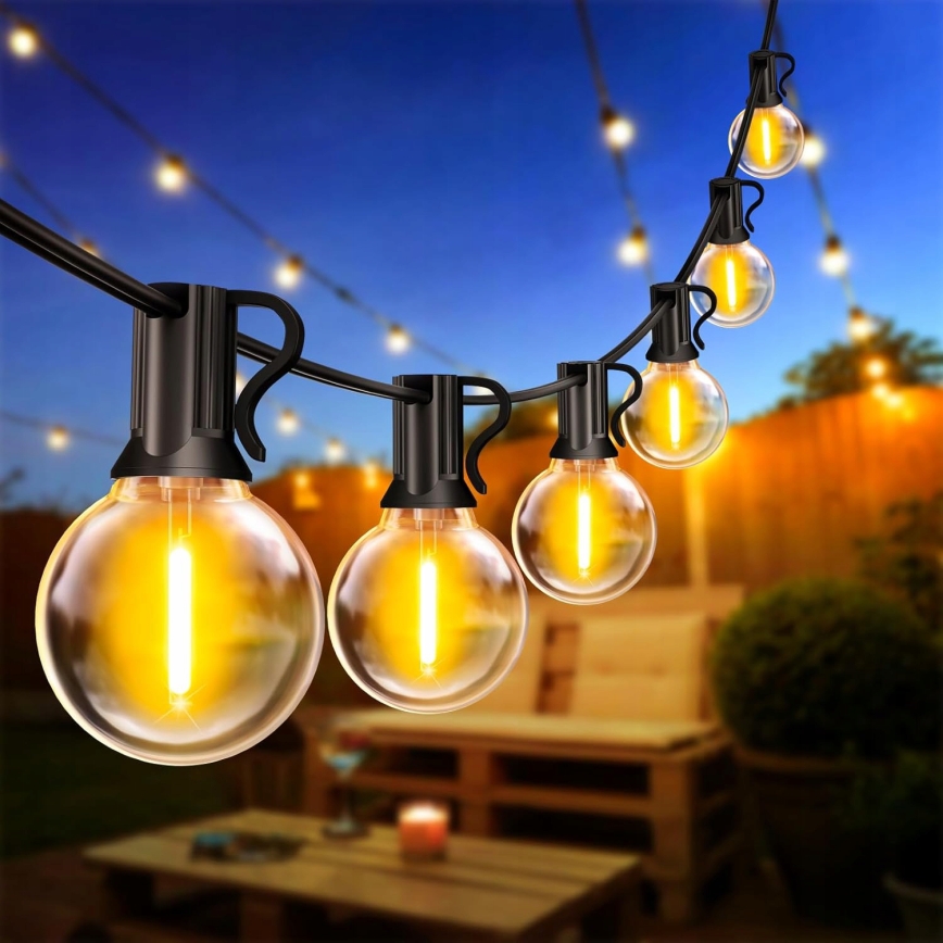 LED Εξωτερική διακοσμητική αλυσίδα 36xE12/1W/230V 22,35 m IP65 μαύρη