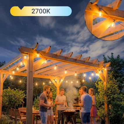 LED Εξωτερική διακοσμητική αλυσίδα 36xE12/1W/230V 22,35 m IP65 μαύρη