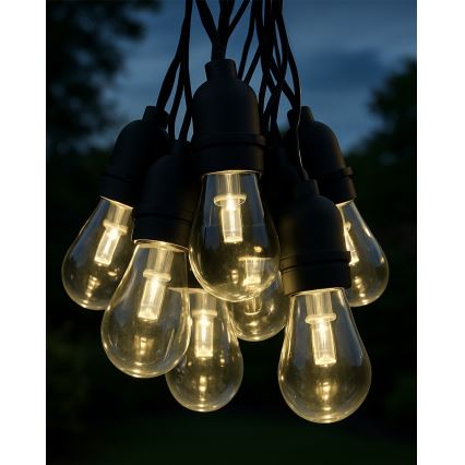 LED Εξωτερική διακοσμητική γιρλάντα 10xLED/0,15W/230V 3,8 m IP44 μαύρο