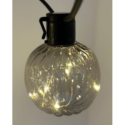 LED εξωτερική διακοσμητική γιρλάντα 10xLED/0,15W/230V 6,8 m IP44 μαύρη/καπνιστή