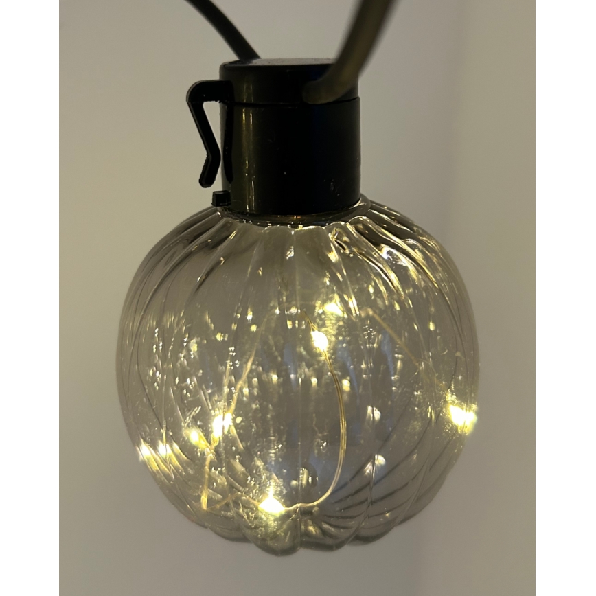 LED εξωτερική διακοσμητική γιρλάντα 10xLED/0,15W/230V 6,8 m IP44 μαύρη/καπνιστή